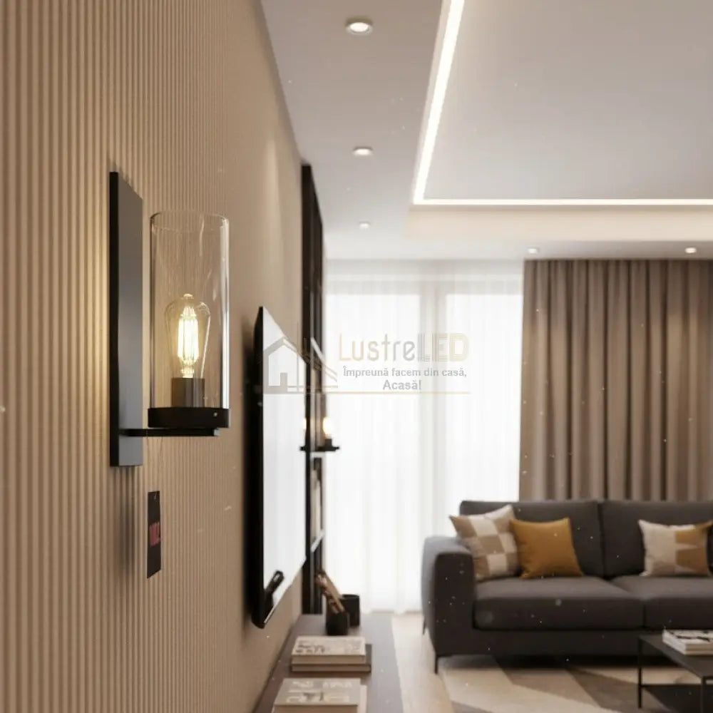 Aplica De Interior Cu Sticla Vaporizata Transparenta