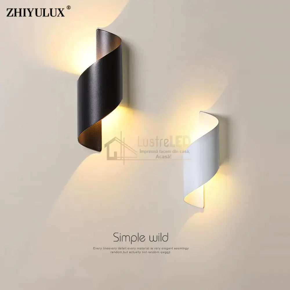 Aplica Led Exterior 10W Spirala Alba Wall Light Fixtures