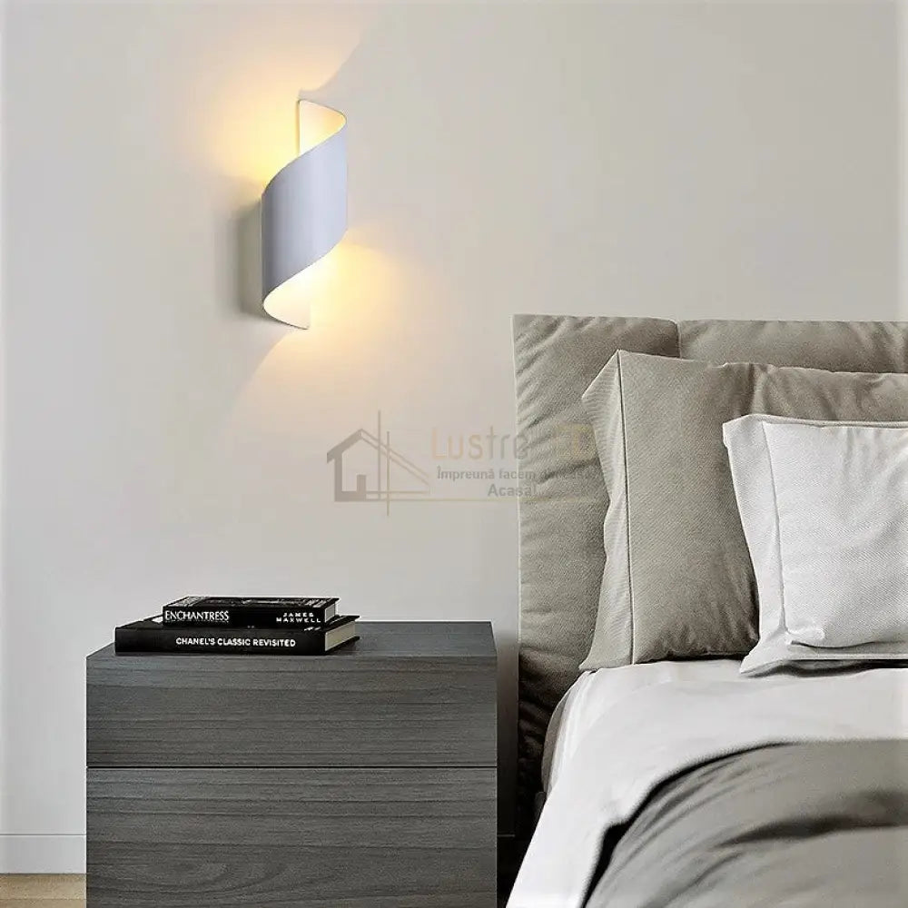 Aplica Led Exterior 10W Spirala Alba Wall Light Fixtures