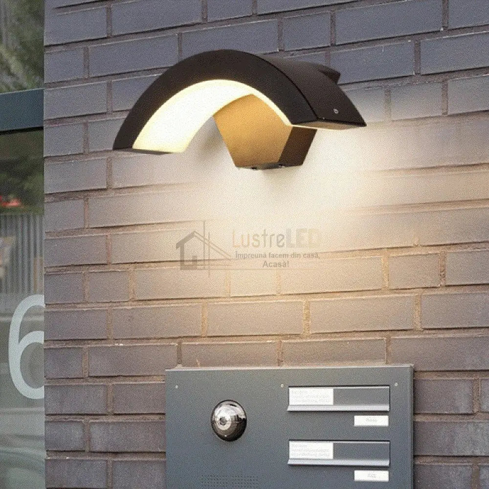 Aplica Led Exterior Helios 18W Neagra - Pl9026 Wall Light Fixtures