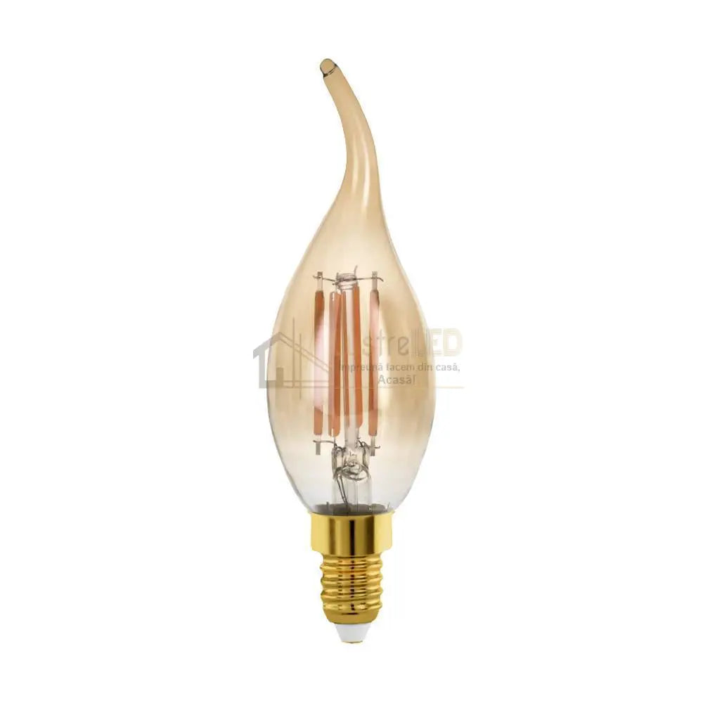 Bec Led E14 4W 1700K Filament Flacara Fumuriu Dimabil Vintage Bulb
