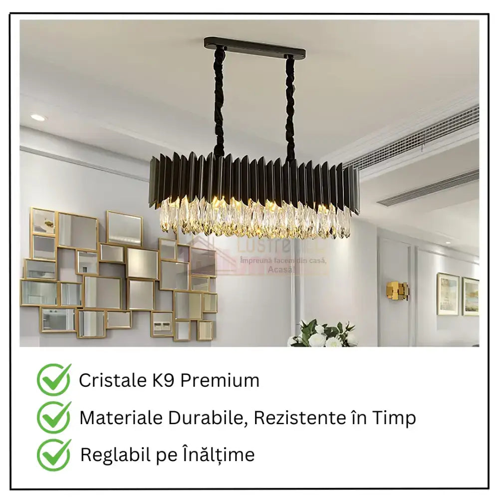 Candelabru Cristal Black Extravaganza 80x35cm NEAGRA / 80X35CM / CRISTAL Chandeliers Crystal