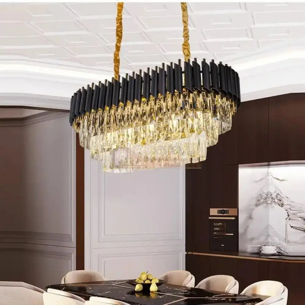 Candelabru Cristal Black Panther 800X300Mm Chandeliers Crystal