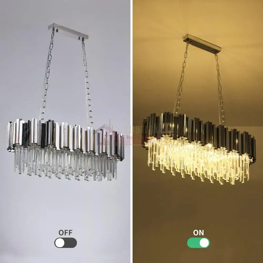 Candelabru Cristal Glory Silver 75X35Cm Led Chandelier