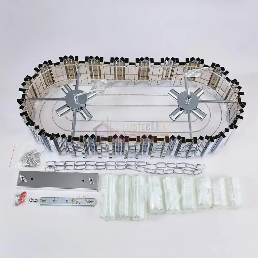Candelabru Cristal Glory Silver 75X35Cm Led Chandelier