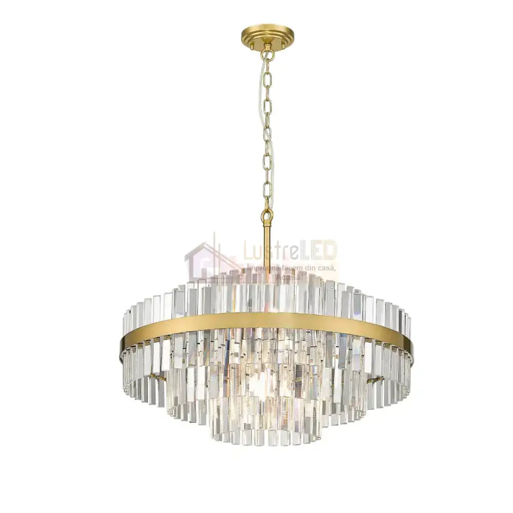 Candelabru Cristal 12xG9 Gold Kanso ALB + AURIU / CRISTAL / 60CM Chandeliers Crystal