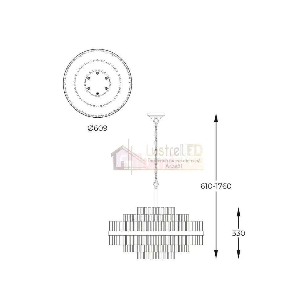 Candelabru Cristal Luxury CONSTANTINOPLE Premium 60cm AURIE / CRISTAL / 60CM Chandeliers Crystal