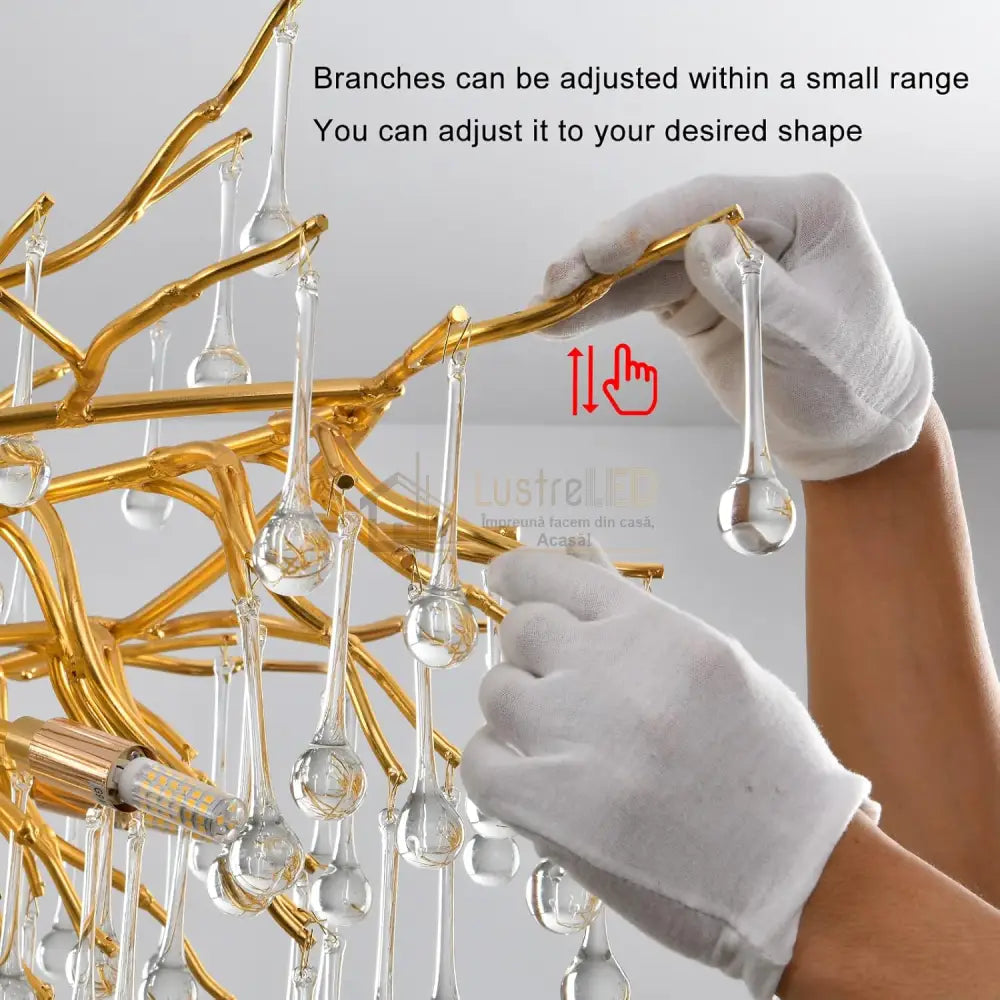 Candelabru Cristal LUXURY Golden Tears 120x60CM AURIE / 120CM / LUXURY Chandeliers Crystal