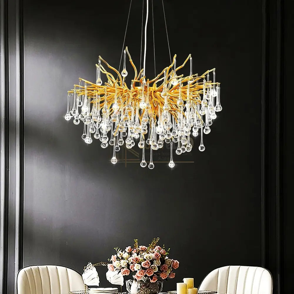 Candelabru Cristal LUXURY Golden Tears 40CM AURIE / 40CM / LUXURY Chandeliers Crystal