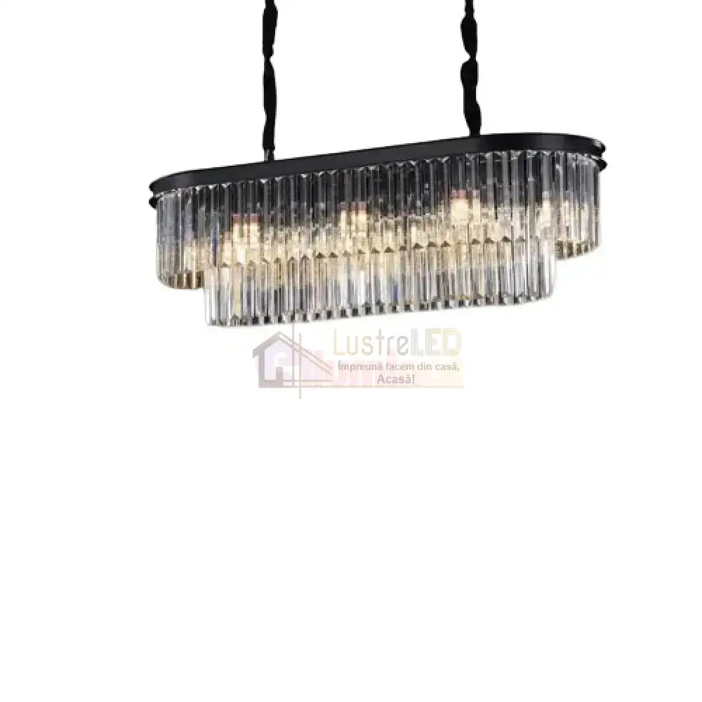 Candelabru Cristal SMOKY BLACK/GREY 800x300mm NEGRU + GRI / 80X30CM / CRISTAL Chandeliers Crystal