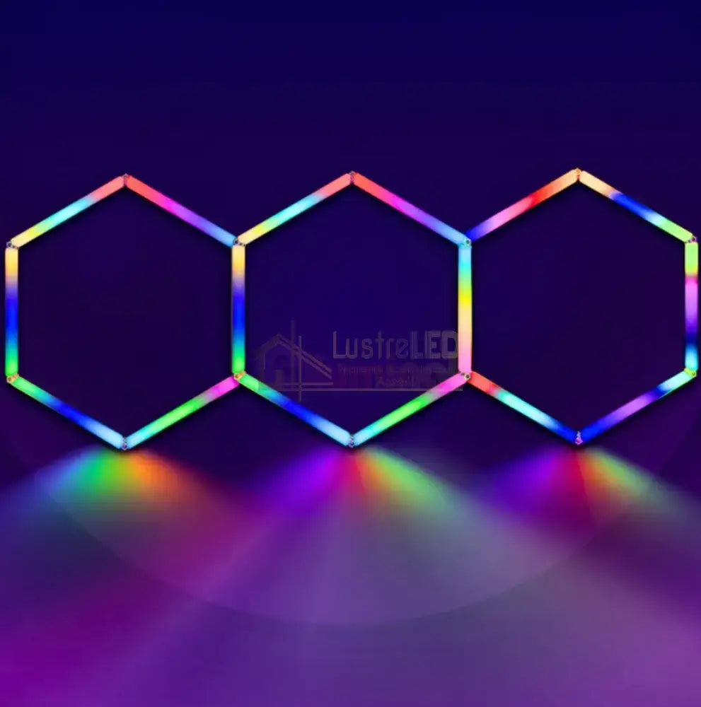 Honeycomb Led Hexagon Luminos Rgb Smart 250Cm X 100Cm Honeycomb Lights