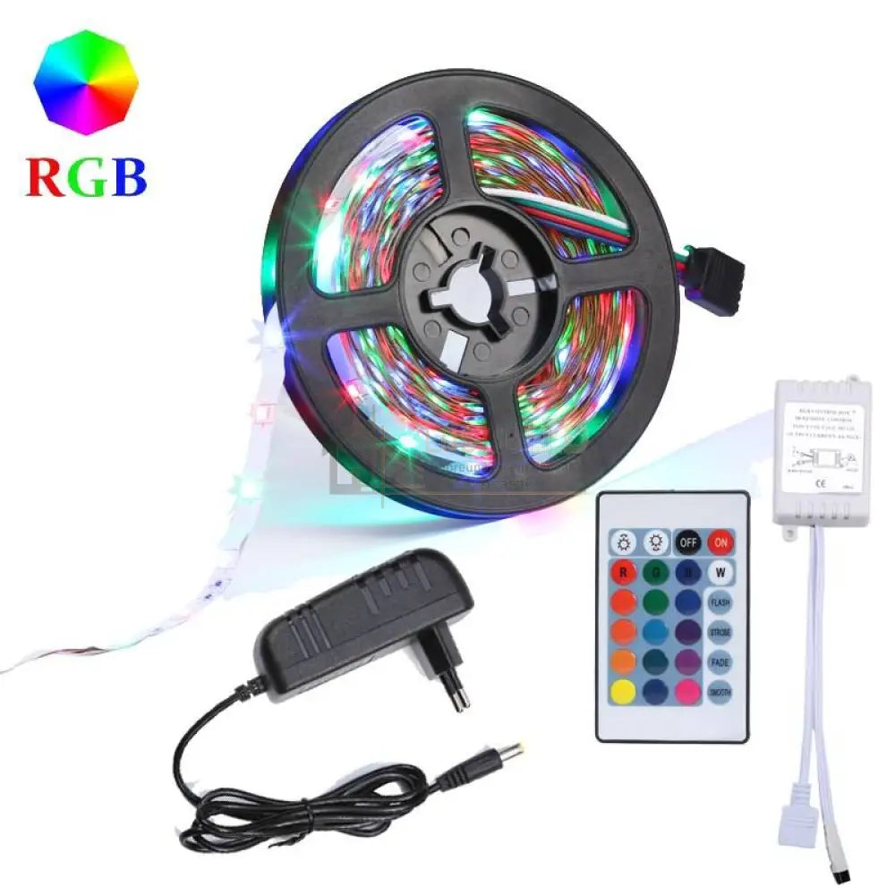 Kit Banda Led Rgb 2835 Smd 12V Ip21 Interior 5 Metri Telecomanda 24 Taste Strips