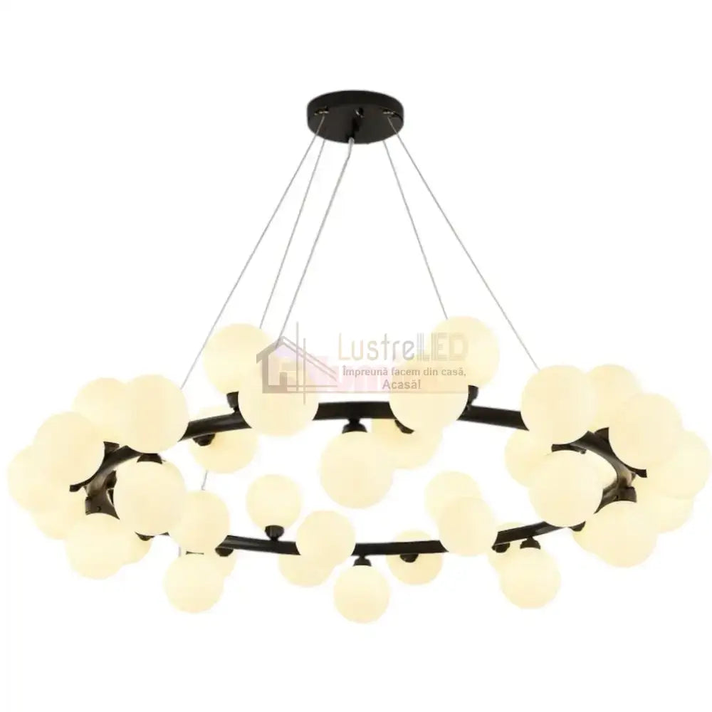 Lustra Abajur MAT Black Rotunda 45xG9 103CM NEAGRA / ABAJUR Chandeliers