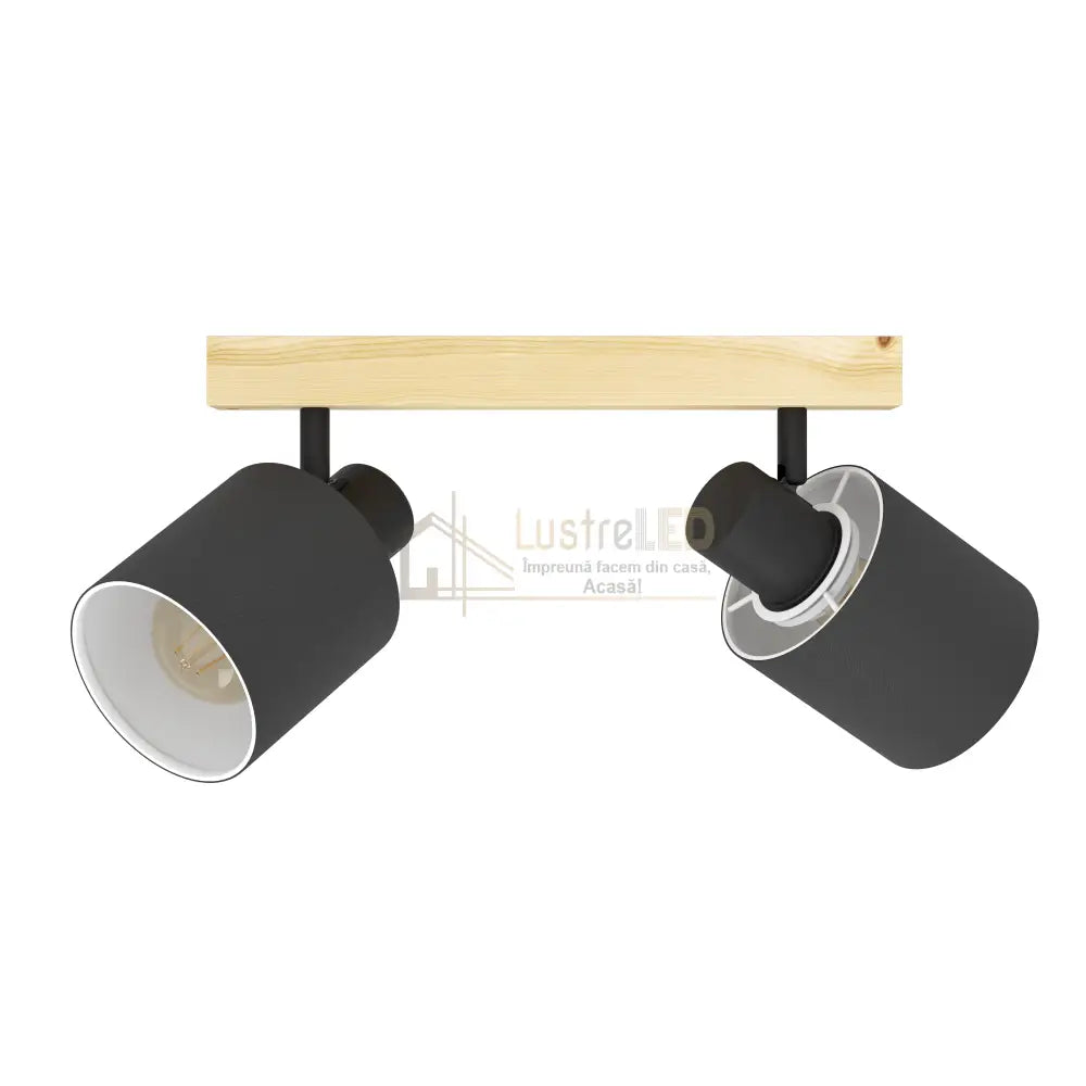Lustra cu 2 Spoturi BATALLAS Black & Brown Chandeliers