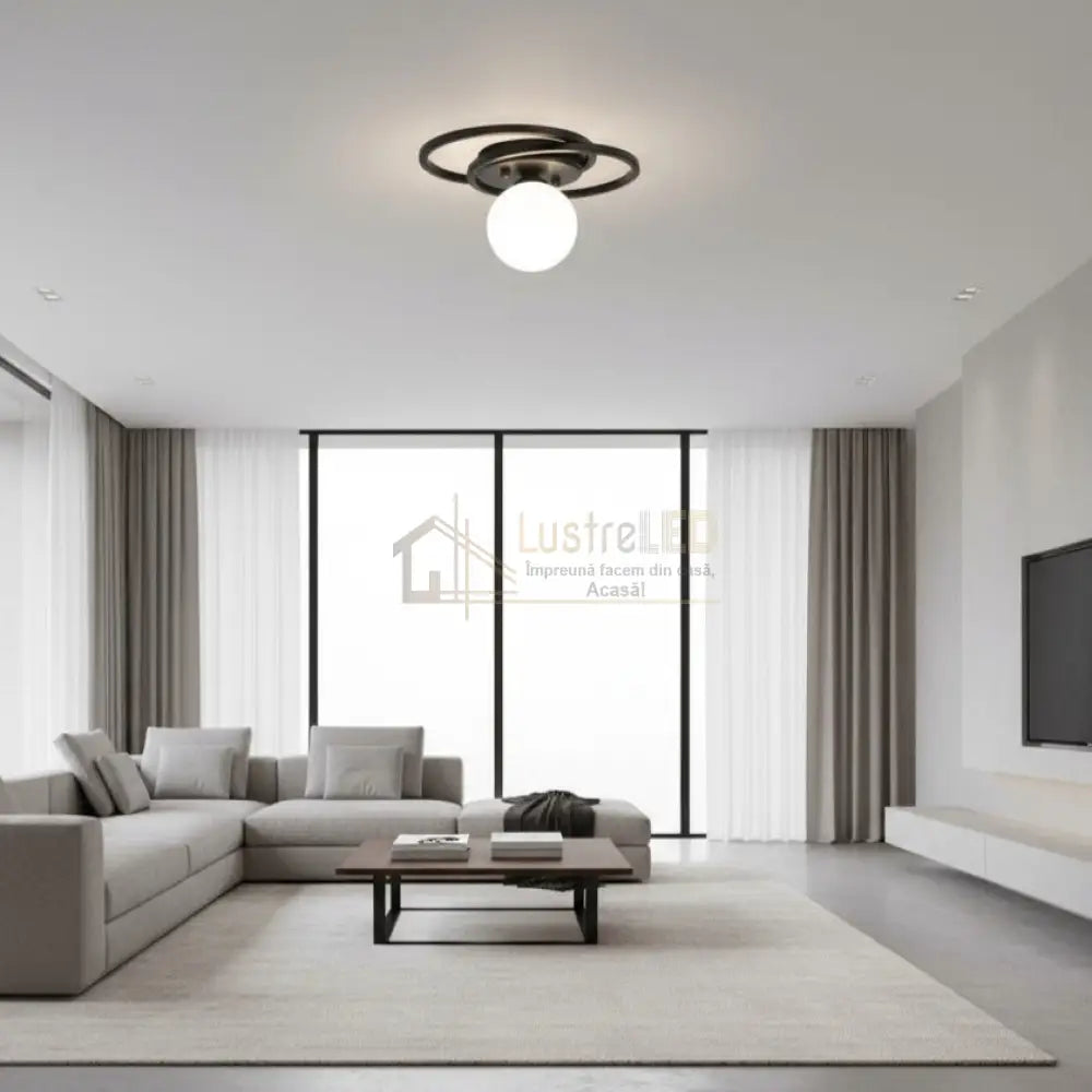 Lustra FIERA Black Abajur Mat 1xE27 Lighting Fixtures