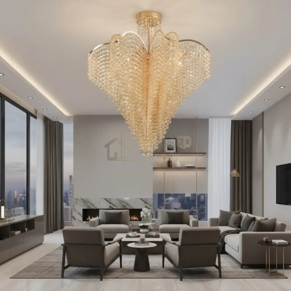 Lustra FREDA Gold Cristal Chandeliers Crystal