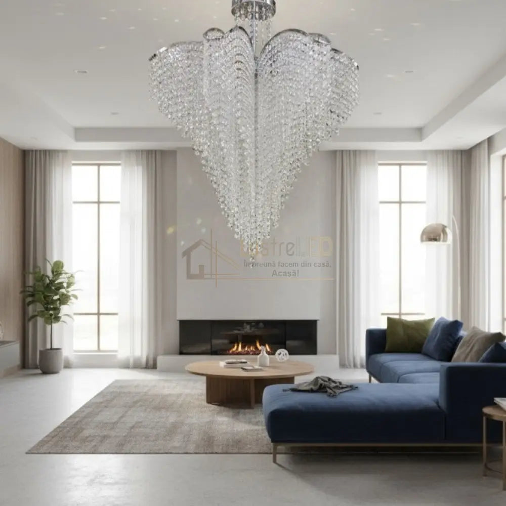 Lustra FREDA Silver Cristal Chandeliers Crystal