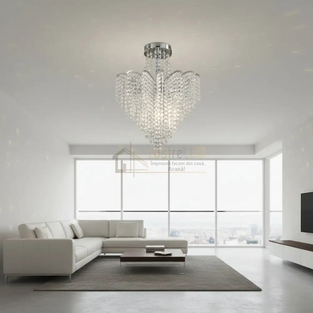 Lustra FREDA Silver Cristal Chandeliers Crystal