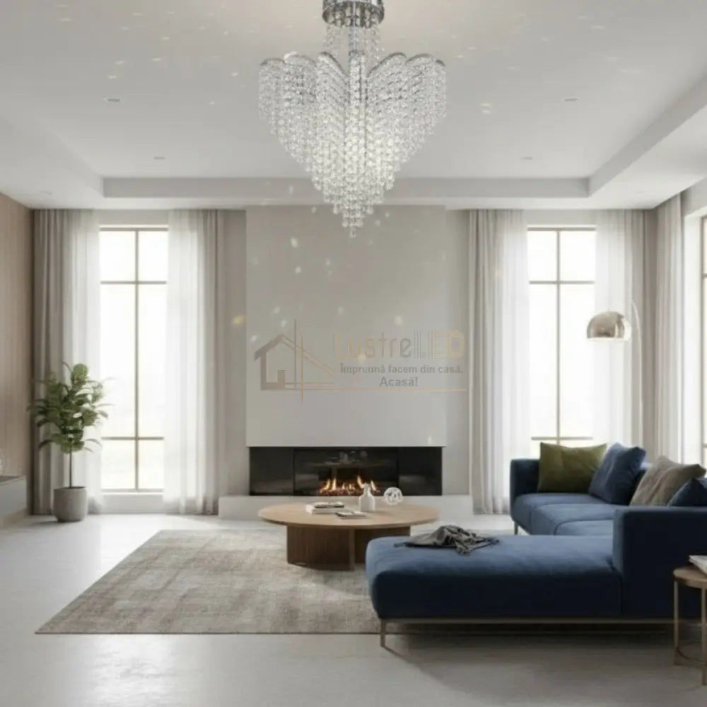 Lustra FREDA Silver Cristal Chandeliers Crystal