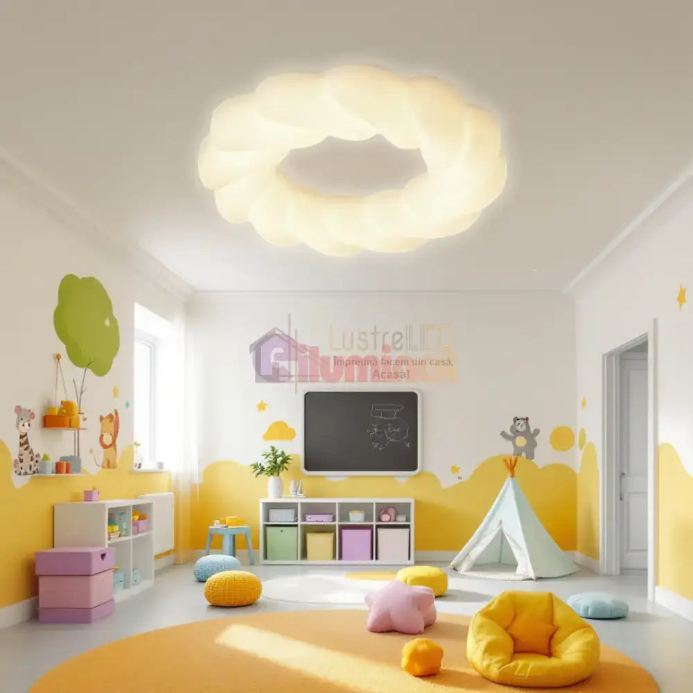 Lustra LED 120W Fluffy Cloud Telecomanda 5571 (XD) ALBA / 49CM / KIDS Lighting Fixtures