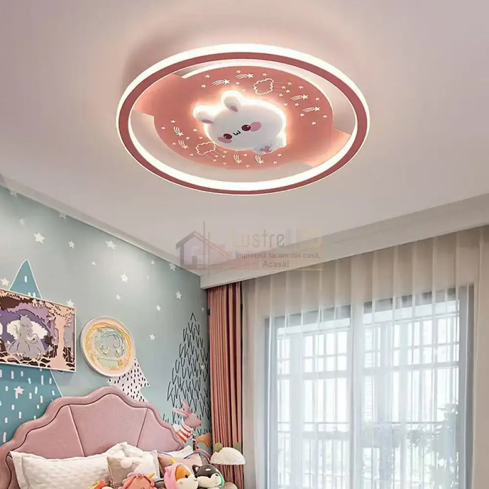 Lustra Led 160W Pink Bunny Echivalent 500W Telecomanda Lighting Fixtures