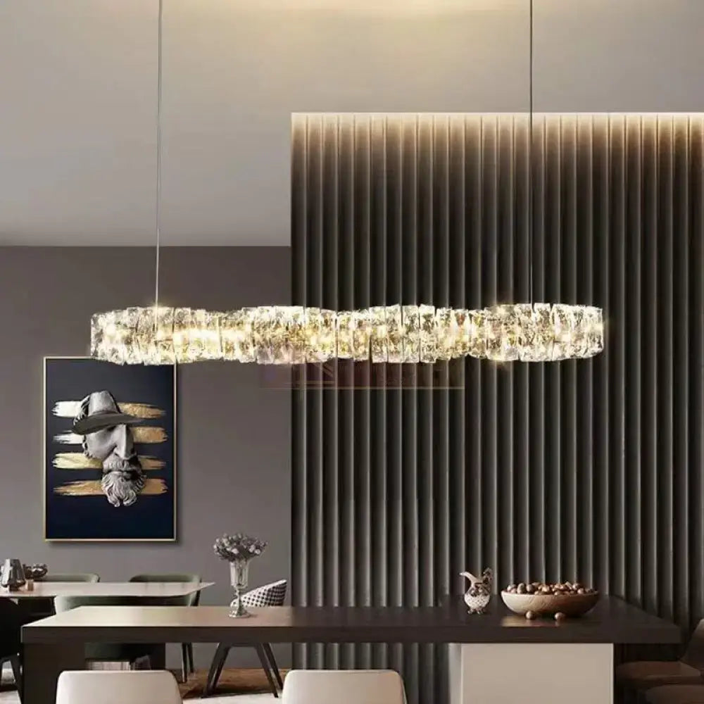 Lustra Led 38W Cristal Wave Argintiu Telecomanda Chandeliers Crystal