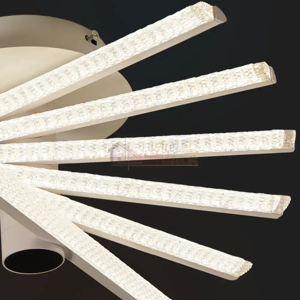 Lustra LED 6 LINES Design Rotund Alba Echivalent 600W Telecomanda ALBA / 65CM / MINIMALIST DESIGN Lighting Fixtures