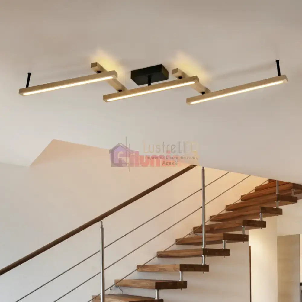 Lustra LED Aplicata WOOD BELLARI lustreled.ro