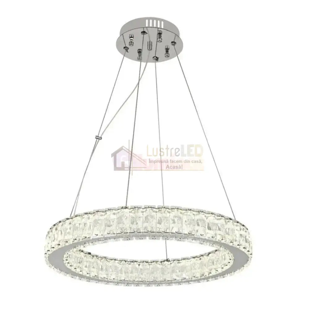 Lustra LED Suspendata Silver Crystal 1 Segment Rotund 75171/500 ARGINTIE / SUSPENDATE / 50CM Lighting Fixtures