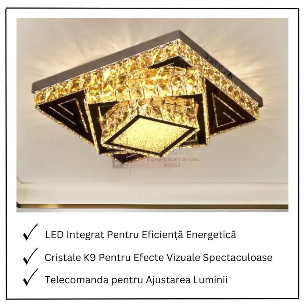 Lustra LED Aplicata Royal Prism Cristal Telecomanda CHROME / 40CM / CRISTAL Chandeliers