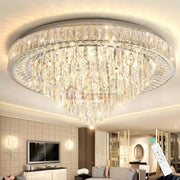 Lustra LED Cristal Aplicata Royal Round Telecomanda Echivalent 700W CHROME / 50CM / CRISTAL Chandeliers