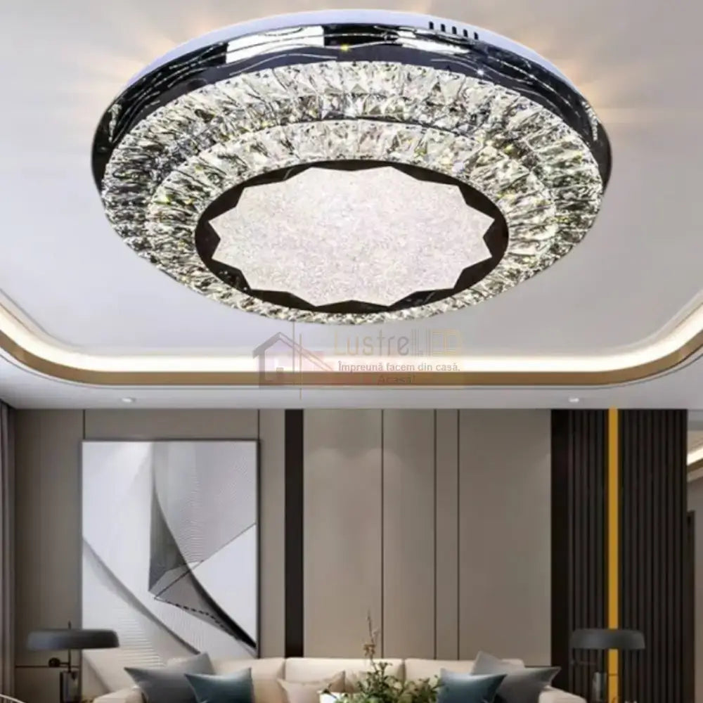 Lustra LED Aplicata Prestige Halo Cristal Telecomanda CHROME / 50CM / CRISTAL Chandeliers