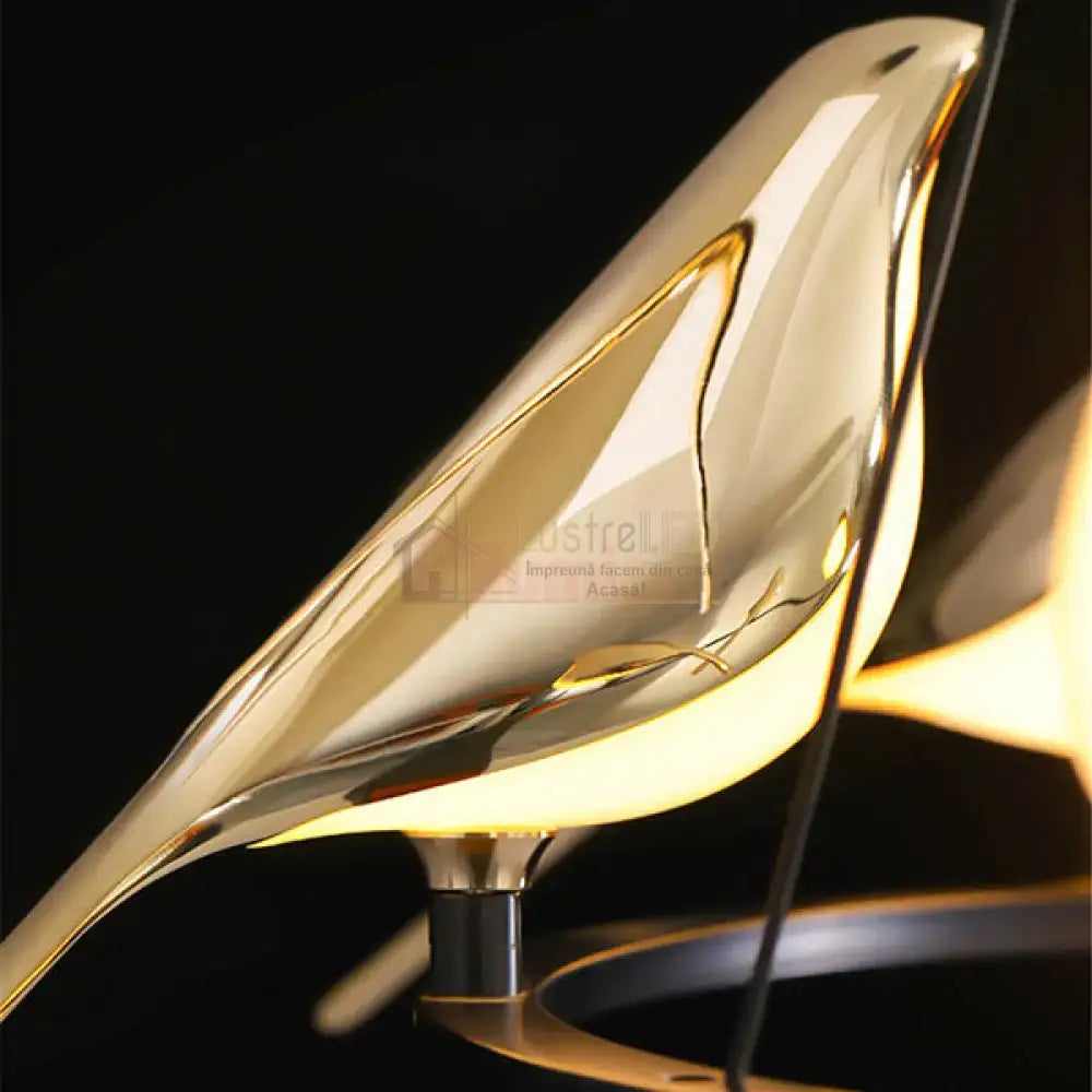 Lustra Led Luxury 6 Golden Swallow Lighting Fixtures