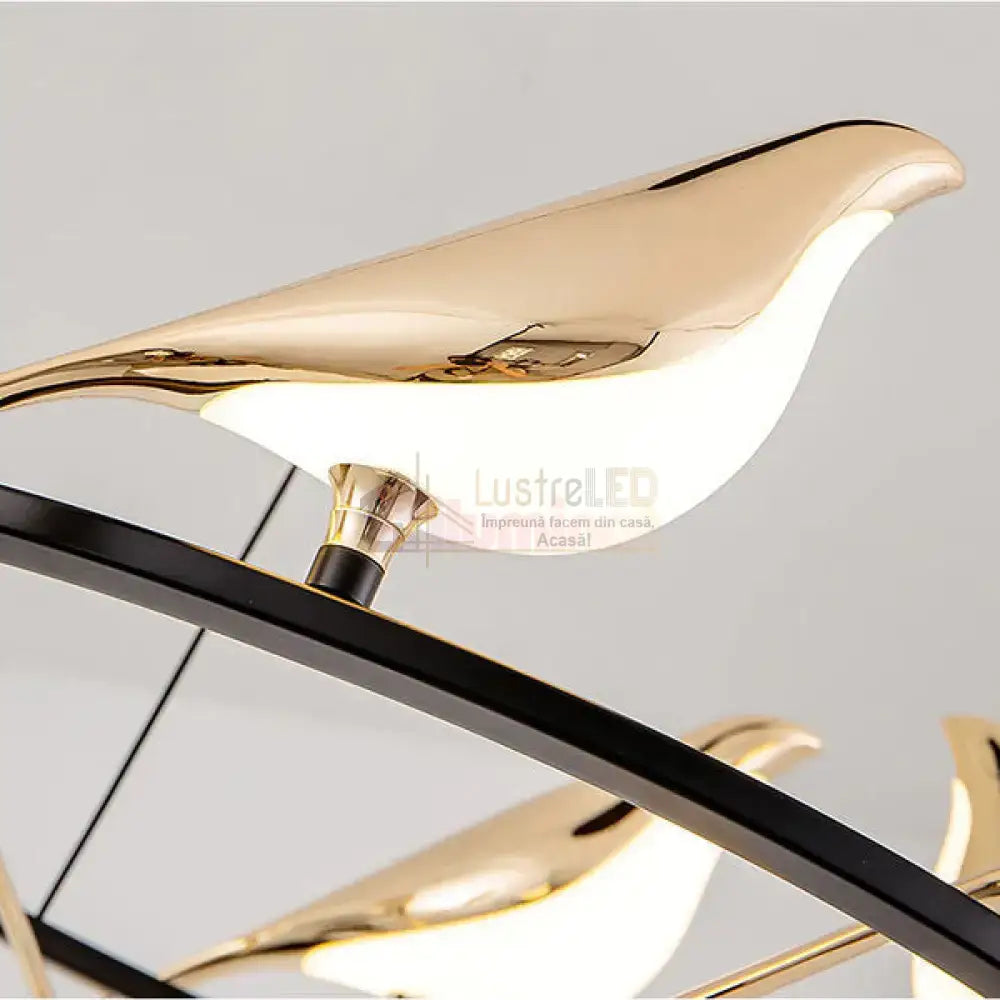 Lustra Led Luxury 6 Golden Swallow Lighting Fixtures
