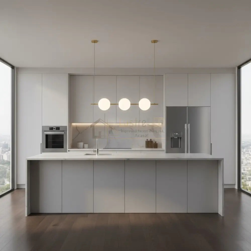 Lustra LED Suspendata KEZO Gold Echivalent 250W Telecomanda Chandeliers