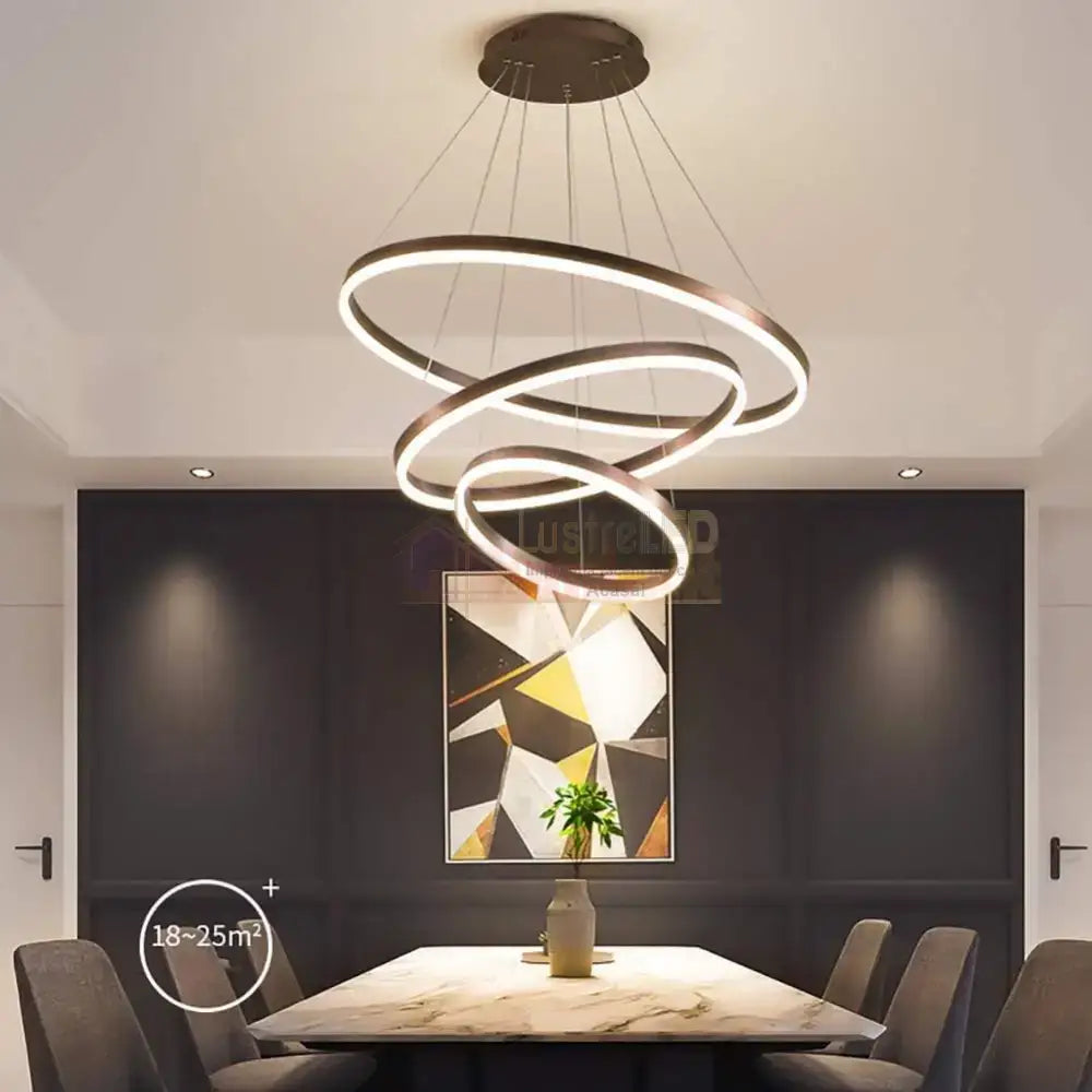 Lustra Led 132W Wonderland Brown 3 Segmente Telecomanda Lighting Fixtures