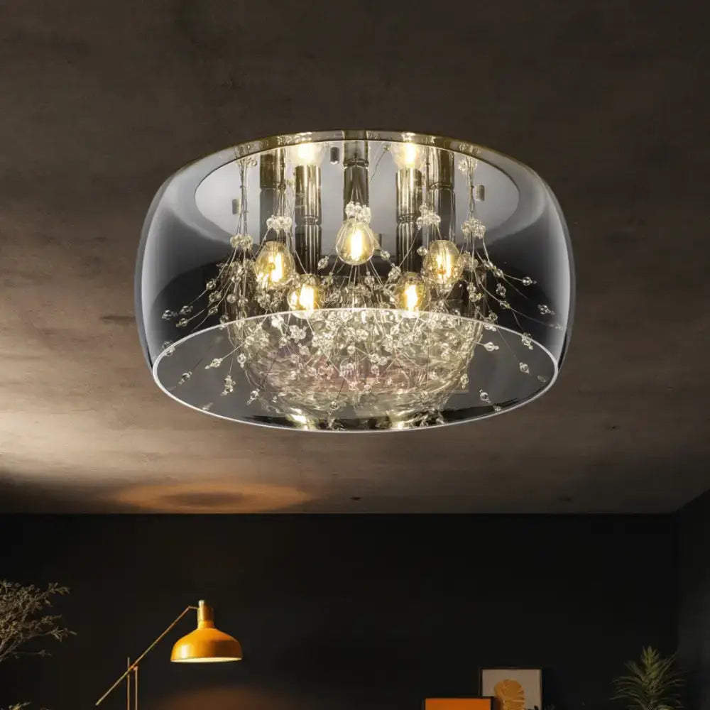 Lustra Chrome 5xE14 ShinePulse 28W ARGINTIE / ABAJUR Chandeliers