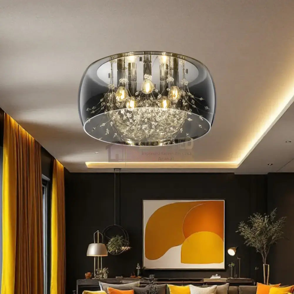 Lustra Chrome 5xE14 ShinePulse 28W ARGINTIE / ABAJUR Chandeliers