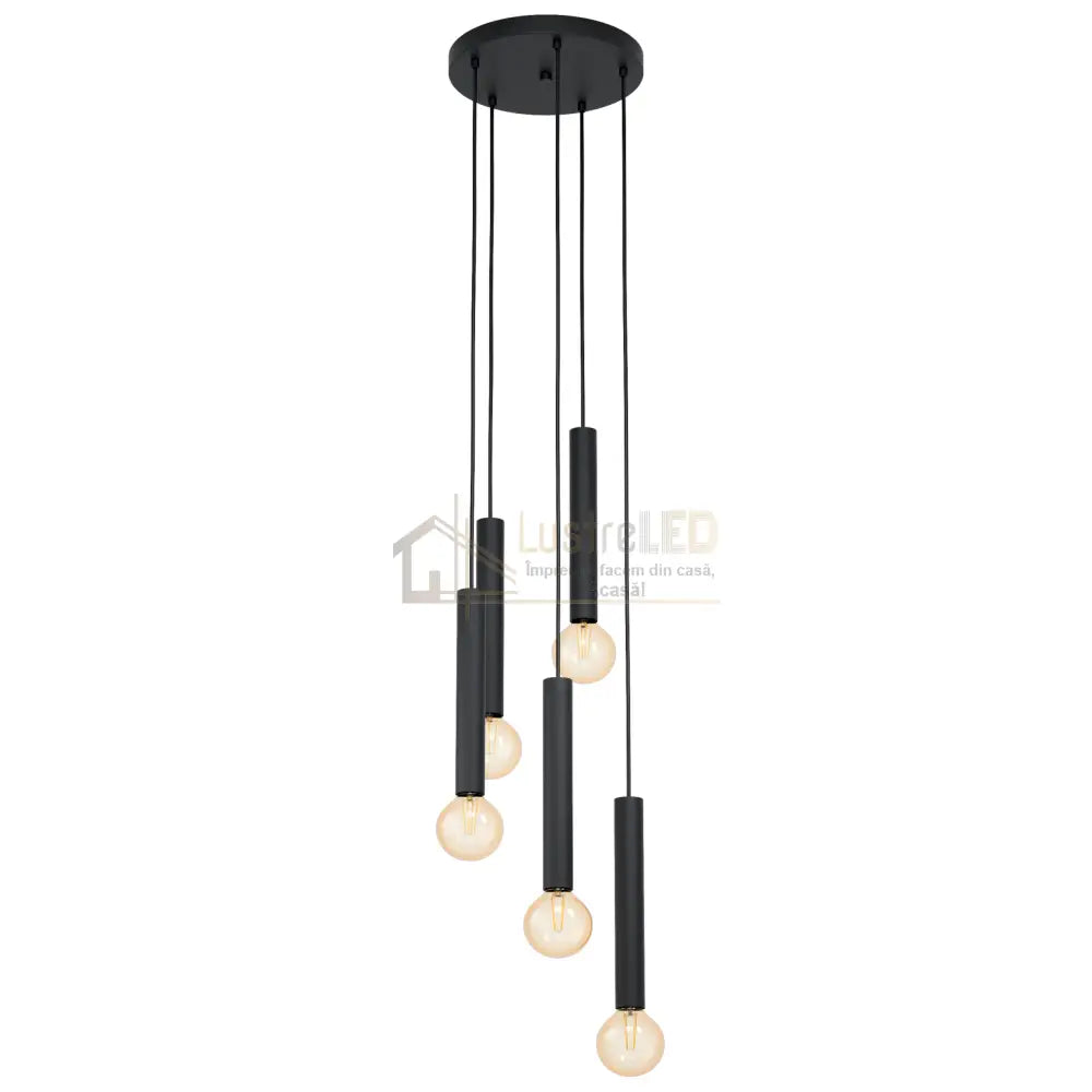 Lustra Suspendata CORTENOVA Black 5xE27 Eglo Chandeliers