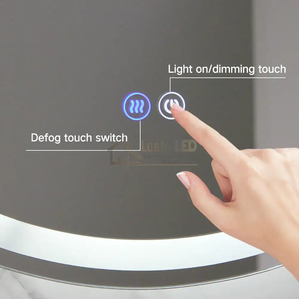 Oglinda LED Ovala Cu Doua Lumini 50x80cm Functie Dezaburire si Touch J-120 led mirror