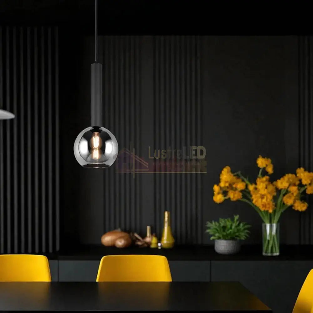 Pendul 1x E27 CLAYTON 28W NEAGRA / LUXURY Lighting Fixtures