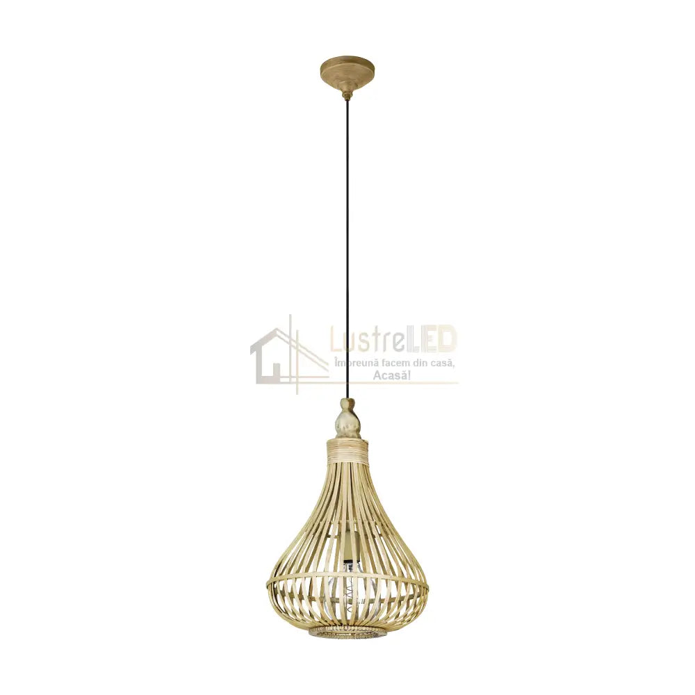 Lustra LED Suspendata AMSFIELD Wood Style  EGLO 49772 lustreled.ro