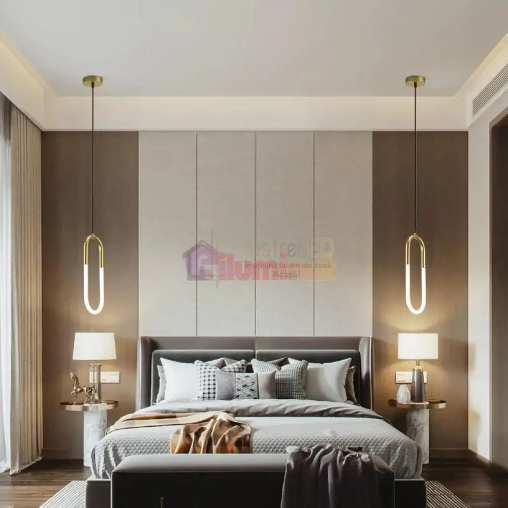 Lustra LED Suspendata HALO Gold Echivalent 140W SUSPENDATE / AURIE / 100CM led ceiling light