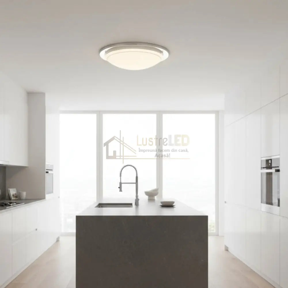 Plafoniera PLANET 1 Silver & White Rotunda 29CM led ceiling light