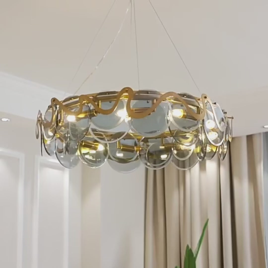 Încarcă videoclipul: Candelabru Maxi HARA Gold 10xE14 Ø75CM