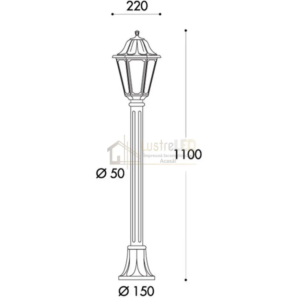 Stalp De Gradina 1M Cu Felinar Anna Fumagalli Italia Garden Light Pole