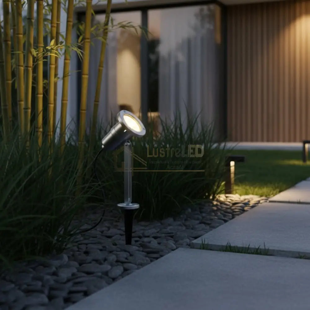 Stalp De Gradina cu Proiector Reglabil NEMA Silver IP54 GARDEN POLE