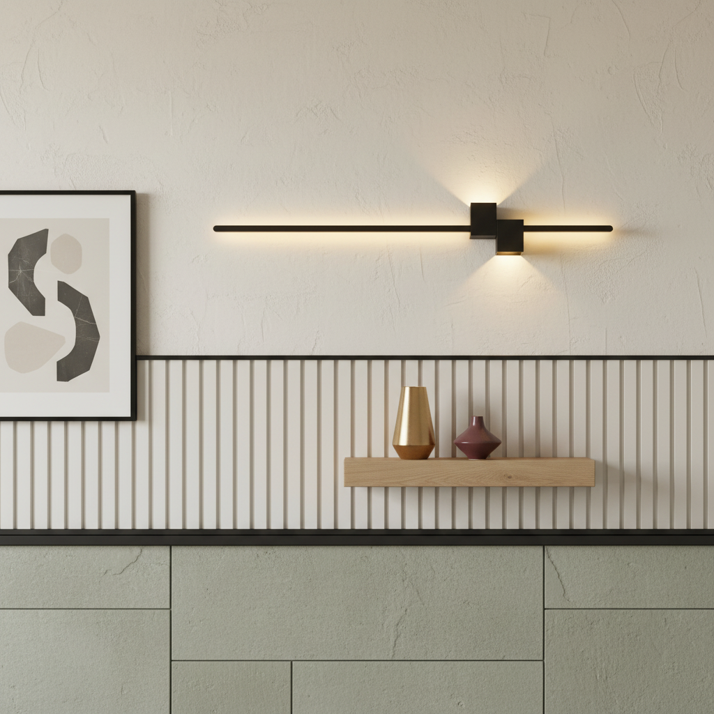 Aplica LED MILO LINES 28W Neagra Echivalent 200W