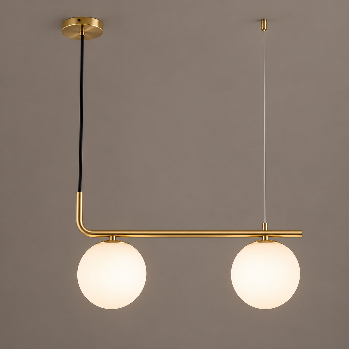 Lustra Suspendata Zenyl Gold Abajur Mat 2xE27