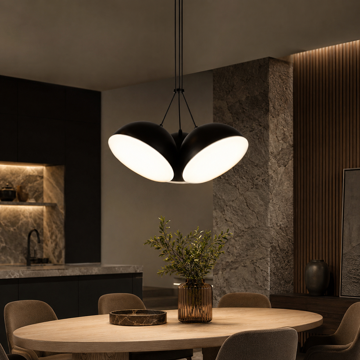Pendul LED CROWD Unique 60W Black Echivalent 200W
